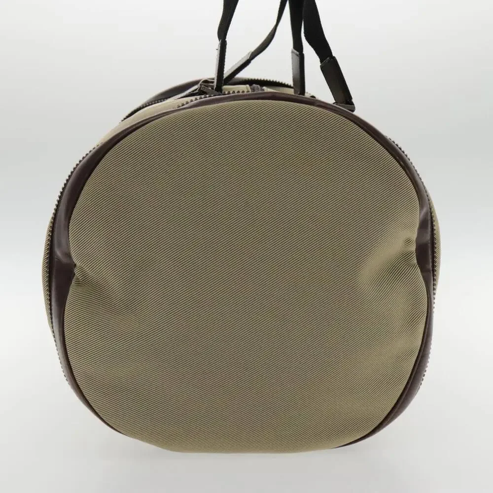 Salvatore Ferragamo Boston Bag Canvas Beige Silver